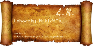 Lehoczky Miklós névjegykártya