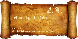 Lehoczky Miklós névjegykártya