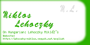 miklos lehoczky business card